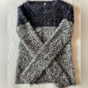 Design Lab Two Tone Fuzzy Sweater